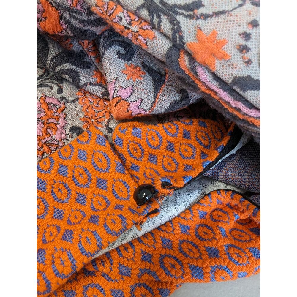 Meadow Rue by Anthropologie Large Poppy Jacquard Tank Orange Black Sleeveless - Picture 15 of 16